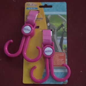 Nuby Pink Stroller Hooks Set